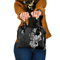 Attelong Guam Chamorro Shoulder Handbag Guahan Seal Tattoo LT14 One Size Black - Polynesian Pride