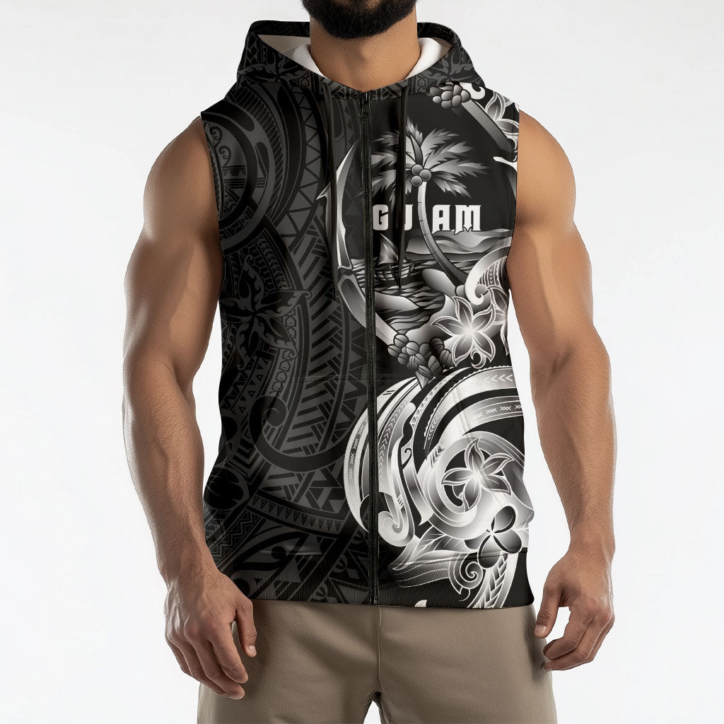 Attelong Guam Chamorro Sleeveless Zip Hoodie Guahan Seal Tattoo LT14 - Polynesian Pride
