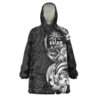 Attelong Guam Chamorro Wearable Blanket Hoodie Guahan Seal Tattoo LT14 One Size Black - Polynesian Pride