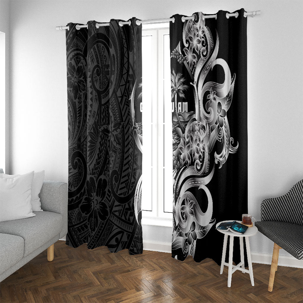 Attelong Guam Chamorro Window Curtain Guahan Seal Tattoo LT14 With Grommets Black - Polynesian Pride