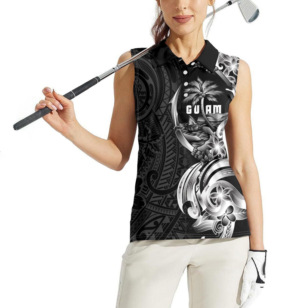 Attelong Guam Chamorro Women Sleeveless Polo Shirt Guahan Seal Tattoo LT14 - Polynesian Pride