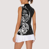 Attelong Guam Chamorro Women Sleeveless Polo Shirt Guahan Seal Tattoo LT14 - Polynesian Pride