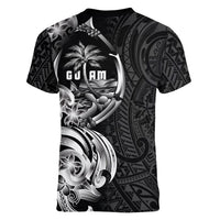 Attelong Guam Chamorro Women V-Neck T-Shirt Guahan Seal Tattoo LT14 - Polynesian Pride