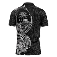 Attelong Guam Chamorro Zipper Polo Shirt Guahan Seal Tattoo LT14 - Polynesian Pride