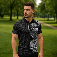 Attelong Guam Chamorro Zipper Polo Shirt Guahan Seal Tattoo LT14 - Polynesian Pride