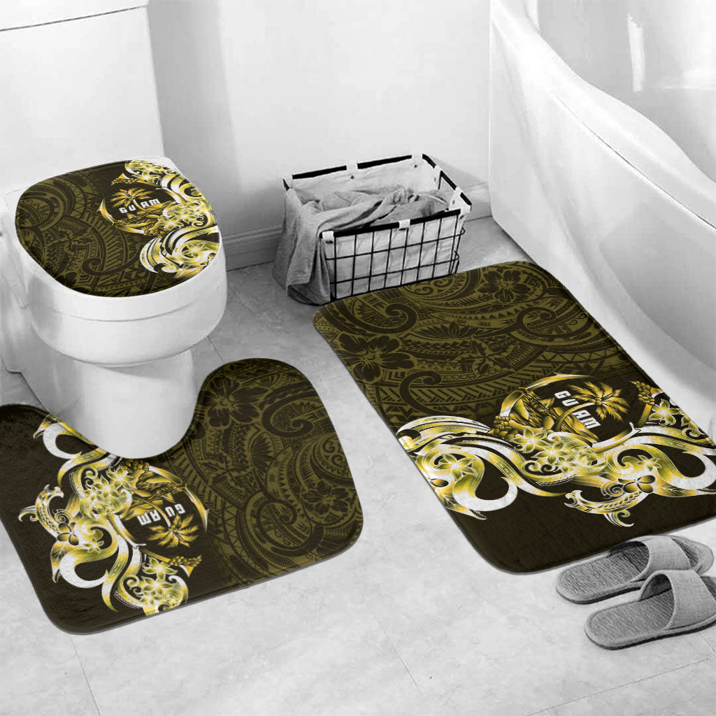 Amariyu Guam Chamorro Bathroom Set Guahan Seal Tattoo LT14 Mat Set Only (3 pcs) One Size Yellow - Polynesian Pride