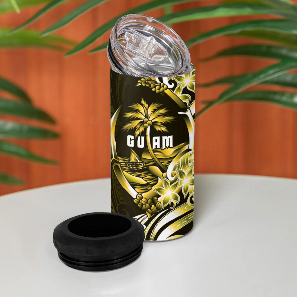 Amariyu Guam Chamorro 4 in 1 Can Cooler Tumbler Guahan Seal Tattoo LT14 - Polynesian Pride