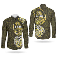 Amariyu Guam Chamorro Couples Matching Mermaid Dress and Long Sleeve Button Shirt Guahan Seal Tattoo LT14 - Polynesian Pride