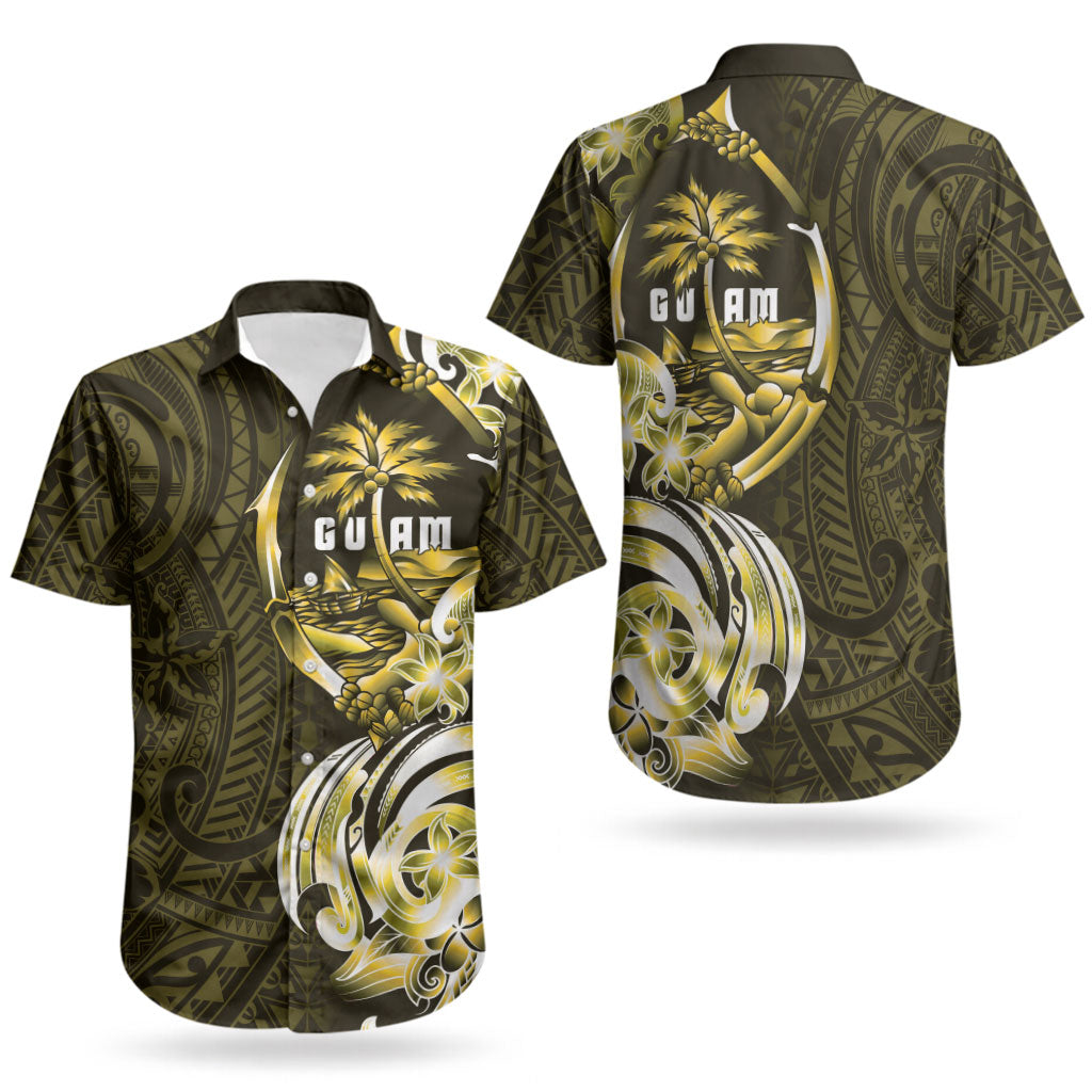 Amariyu Guam Chamorro Couples Matching Summer Maxi Dress and Hawaiian Shirt Guahan Seal Tattoo LT14 - Polynesian Pride