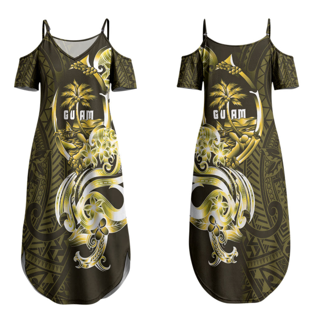 Amariyu Guam Chamorro Couples Matching Summer Maxi Dress and Hawaiian Shirt Guahan Seal Tattoo LT14 - Polynesian Pride