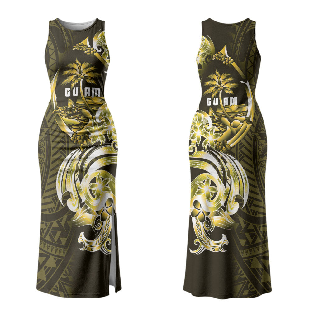 Amariyu Guam Chamorro Couples Matching Tank Maxi Dress and Hawaiian Shirt Guahan Seal Tattoo LT14 - Polynesian Pride