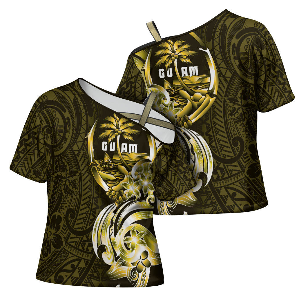 Amariyu Guam Chamorro Cross Shoulder Shirt Guahan Seal Tattoo LT14 - Polynesian Pride