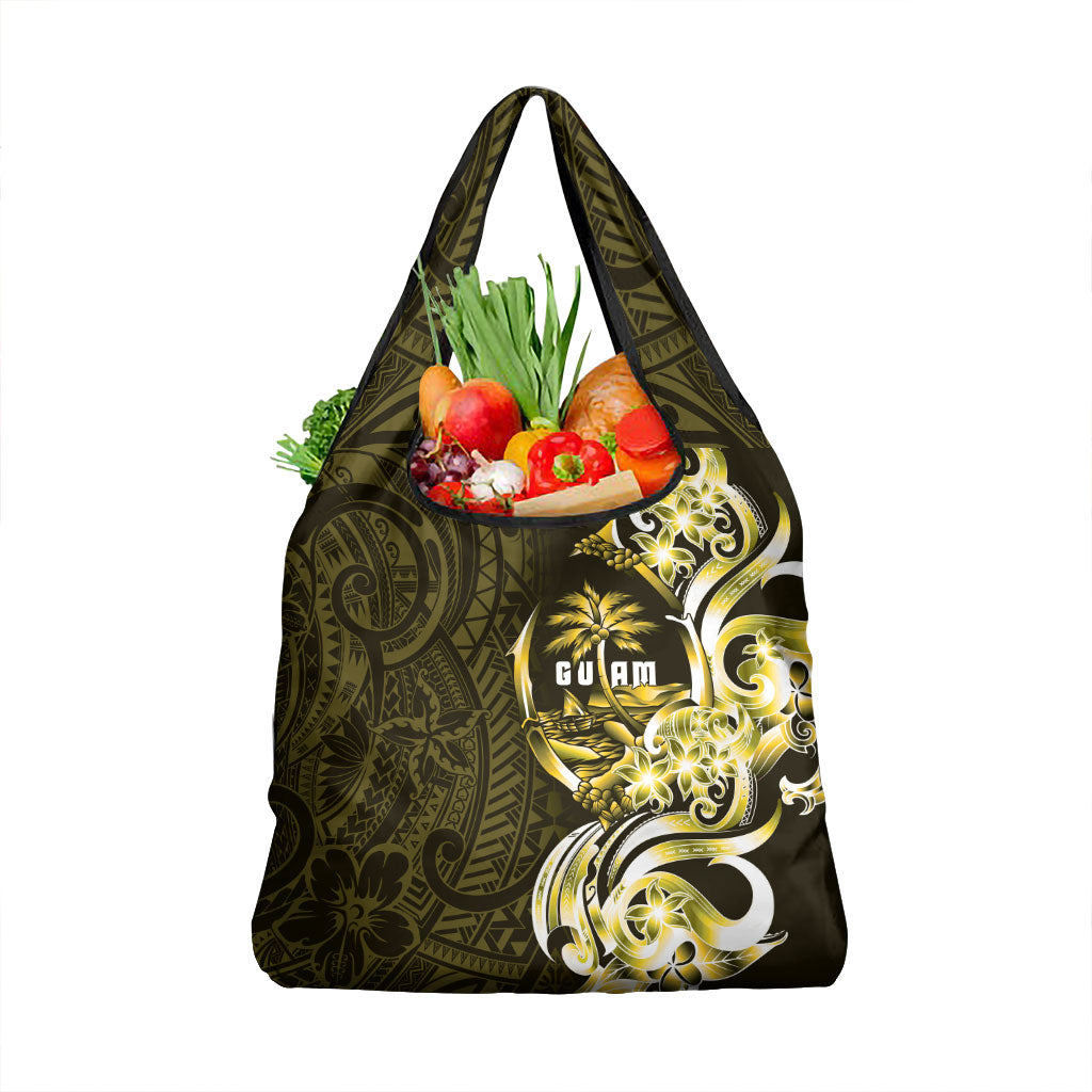 Amariyu Guam Chamorro Grocery Bag Guahan Seal Tattoo LT14 1-pack One Size Yellow - Polynesian Pride