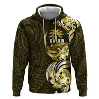 Amariyu Guam Chamorro Hoodie Guahan Seal Tattoo LT14 Pullover Hoodie Yellow - Polynesian Pride
