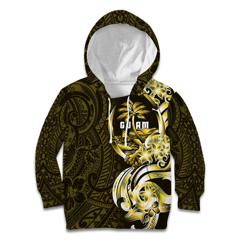 Amariyu Guam Chamorro Kid Hoodie Guahan Seal Tattoo LT14 Hoodie Yellow - Polynesian Pride