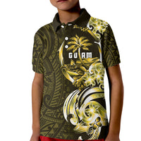 Amariyu Guam Chamorro Kid Polo Shirt Guahan Seal Tattoo LT14 Kid Yellow - Polynesian Pride