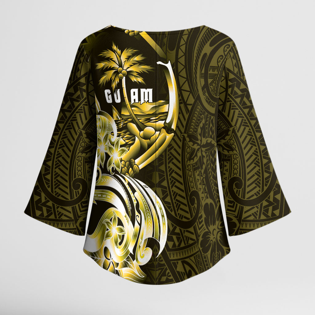 Amariyu Guam Chamorro Kimono Sleeve Blouse Guahan Seal Tattoo LT14 - Polynesian Pride