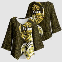 Amariyu Guam Chamorro Kimono Sleeve Blouse Guahan Seal Tattoo LT14 - Polynesian Pride