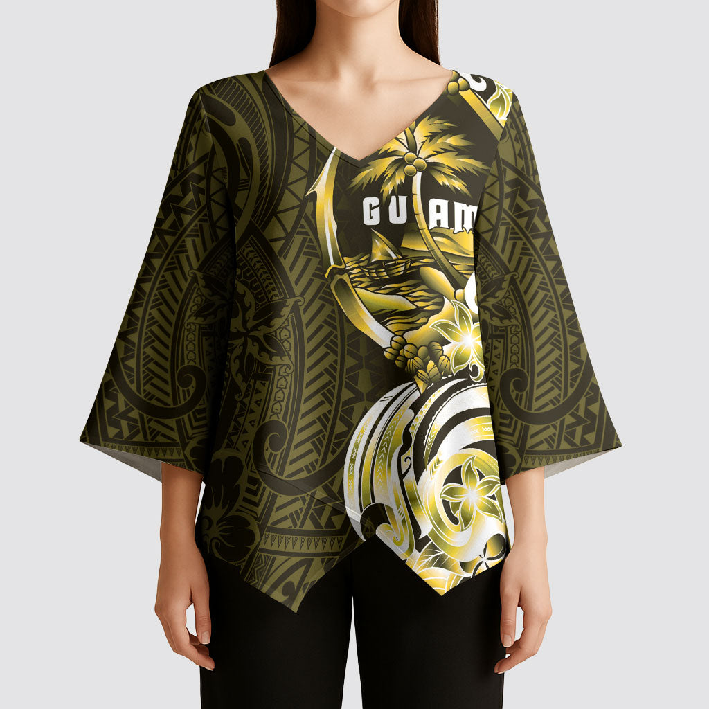 Amariyu Guam Chamorro Kimono Sleeve Blouse Guahan Seal Tattoo LT14 - Polynesian Pride