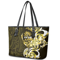 Amariyu Guam Chamorro Leather Tote Bag Guahan Seal Tattoo LT14 - Polynesian Pride