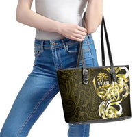 Amariyu Guam Chamorro Leather Tote Bag Guahan Seal Tattoo LT14 - Polynesian Pride