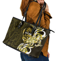 Amariyu Guam Chamorro Leather Tote Bag Guahan Seal Tattoo LT14 - Polynesian Pride