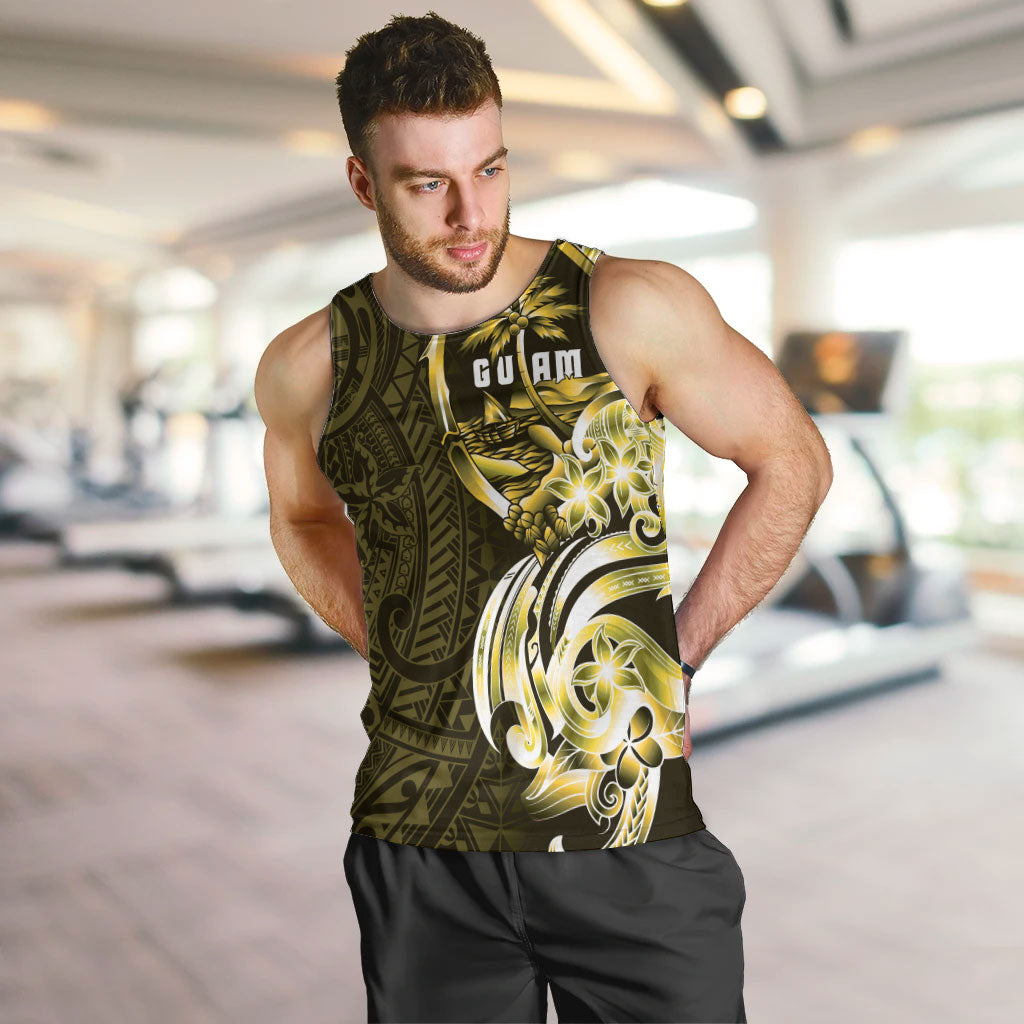 Amariyu Guam Chamorro Men Tank Top Guahan Seal Tattoo LT14 Yellow - Polynesian Pride