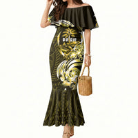 Amariyu Guam Chamorro Mermaid Dress Guahan Seal Tattoo LT14 Women Yellow - Polynesian Pride
