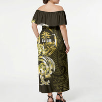 Amariyu Guam Chamorro Off Shoulder Maxi Dress Guahan Seal Tattoo LT14 - Polynesian Pride