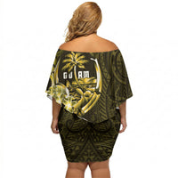 Amariyu Guam Chamorro Off Shoulder Short Dress Guahan Seal Tattoo LT14 - Polynesian Pride