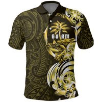 Amariyu Guam Chamorro Polo Shirt Guahan Seal Tattoo LT14 Yellow - Polynesian Pride