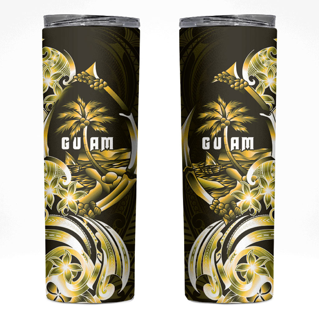 Amariyu Guam Chamorro Skinny Tumbler Guahan Seal Tattoo LT14 Yellow - Polynesian Pride