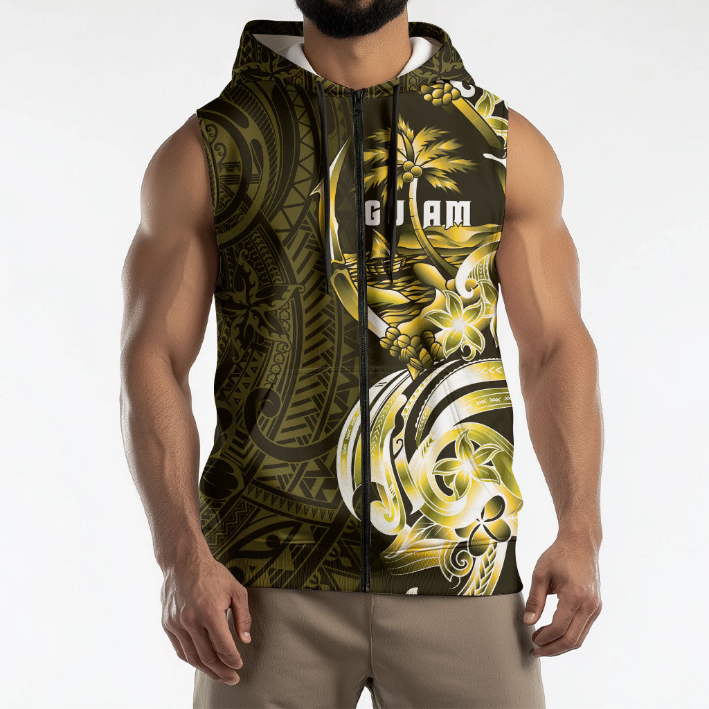 Amariyu Guam Chamorro Sleeveless Zip Hoodie Guahan Seal Tattoo LT14 - Polynesian Pride