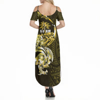 Amariyu Guam Chamorro Summer Maxi Dress Guahan Seal Tattoo LT14 - Polynesian Pride