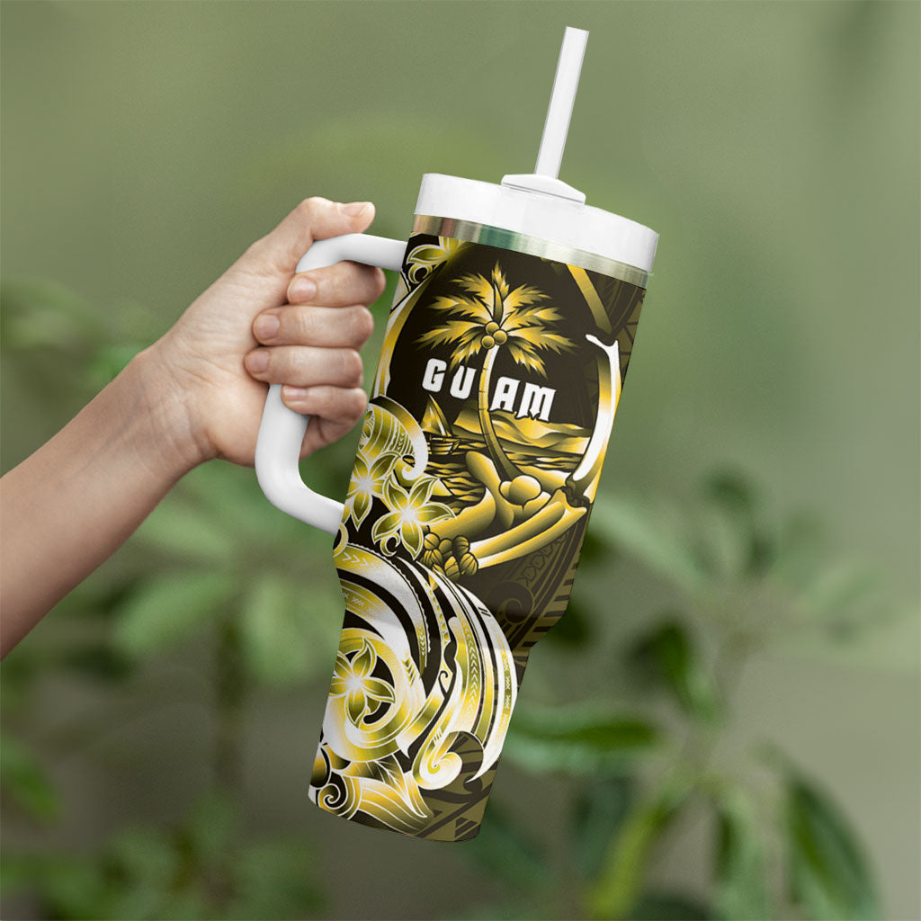 Amariyu Guam Chamorro Tumbler With Handle Guahan Seal Tattoo LT14 - Polynesian Pride