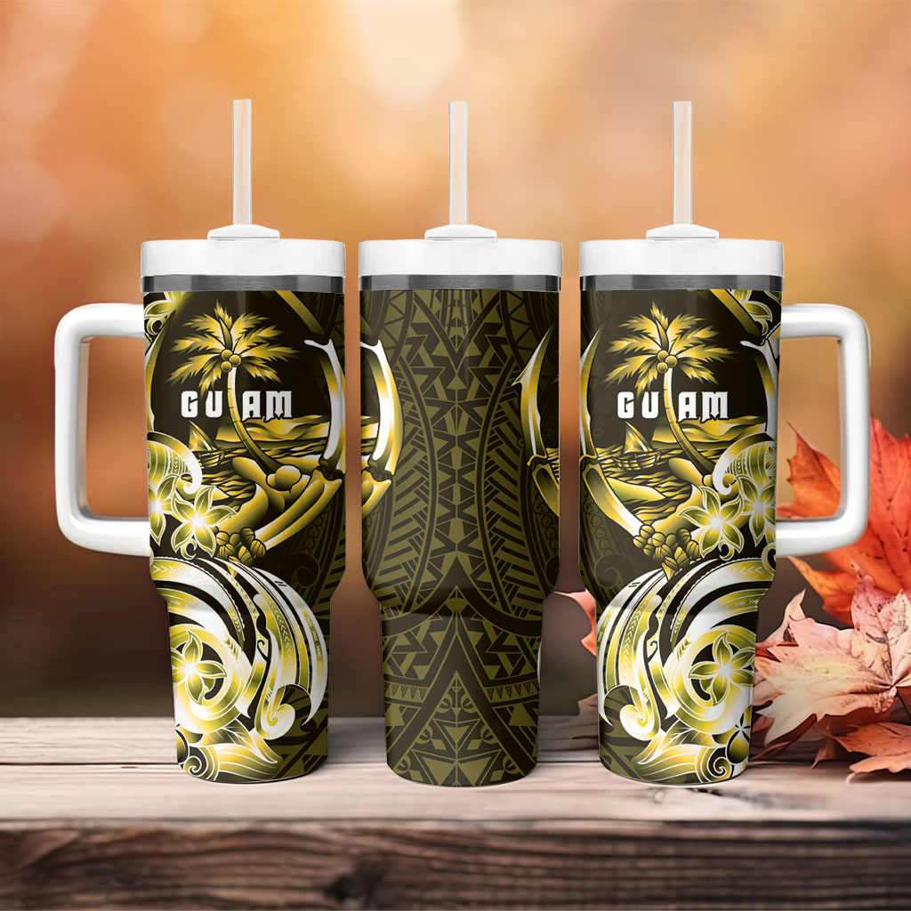 Amariyu Guam Chamorro Tumbler With Handle Guahan Seal Tattoo LT14 - Polynesian Pride
