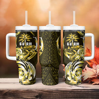 Amariyu Guam Chamorro Tumbler With Handle Guahan Seal Tattoo LT14 - Polynesian Pride