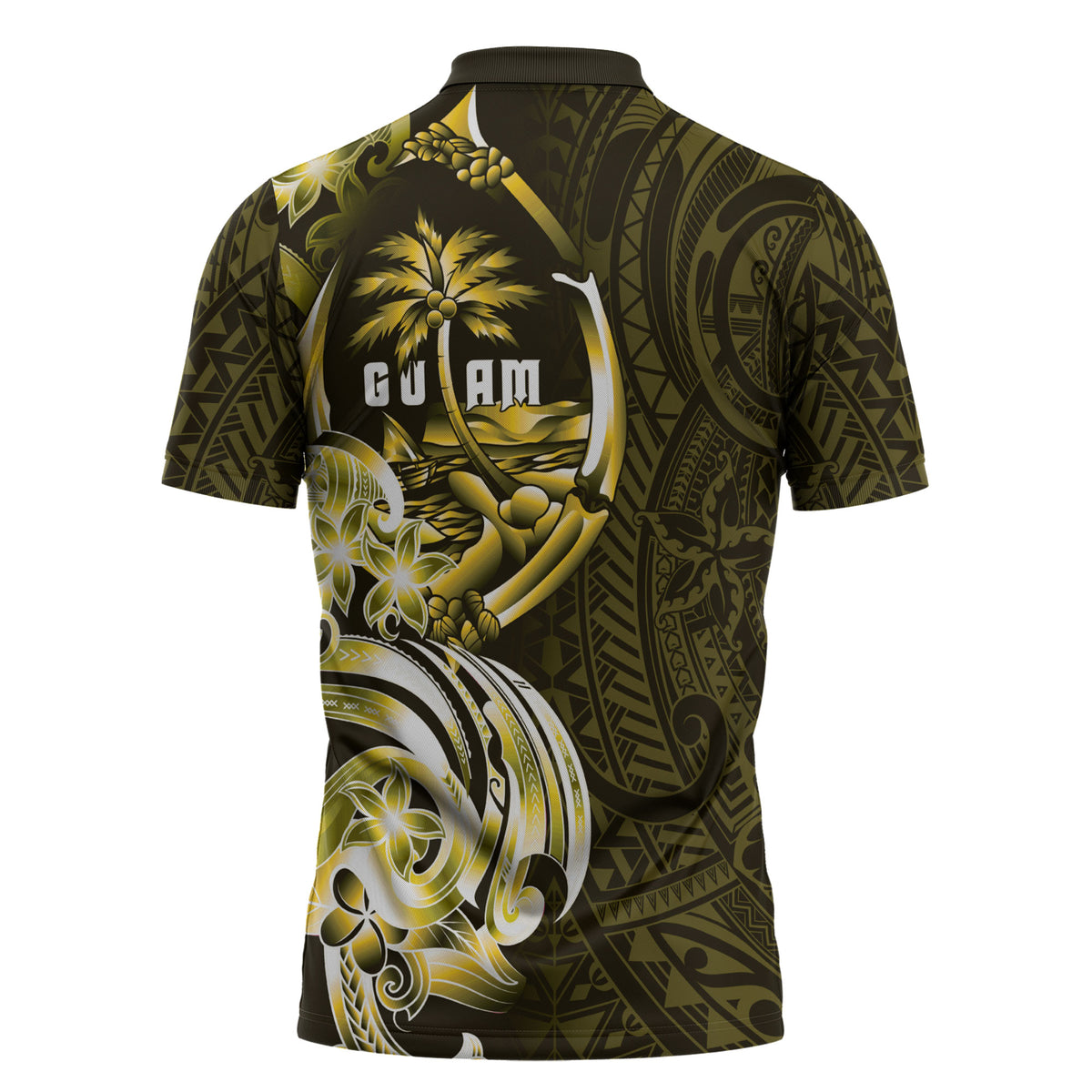 Amariyu Guam Chamorro Zipper Polo Shirt Guahan Seal Tattoo LT14 - Polynesian Pride
