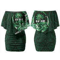 Betde Guam Chamorro Couples Matching Off Shoulder Short Dress and Long Sleeve Button Shirt Guahan Seal Tattoo LT14 - Polynesian Pride
