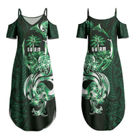 Betde Guam Chamorro Couples Matching Summer Maxi Dress and Hawaiian Shirt Guahan Seal Tattoo LT14 - Polynesian Pride