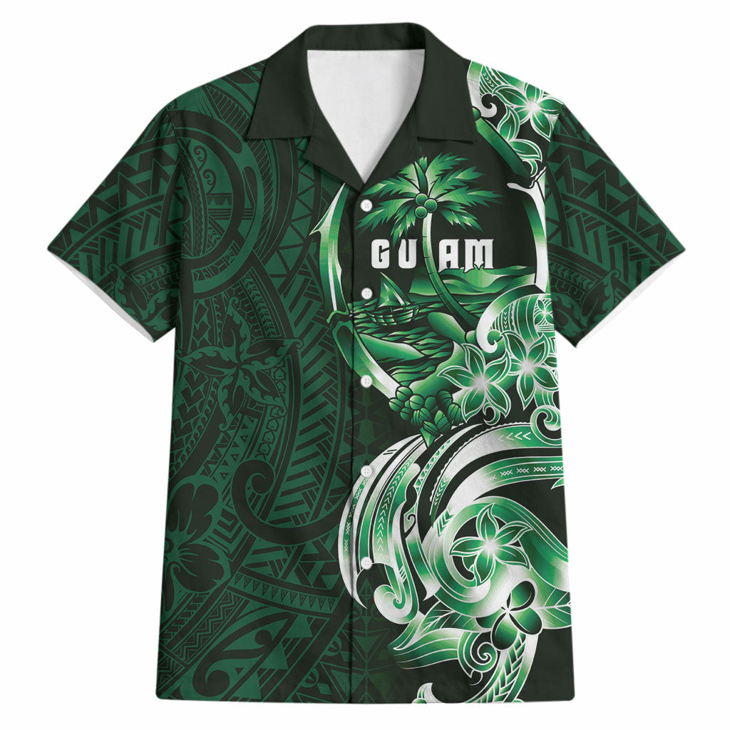 Betde Guam Chamorro Hawaiian Shirt Guahan Seal Tattoo LT14 Green - Polynesian Pride