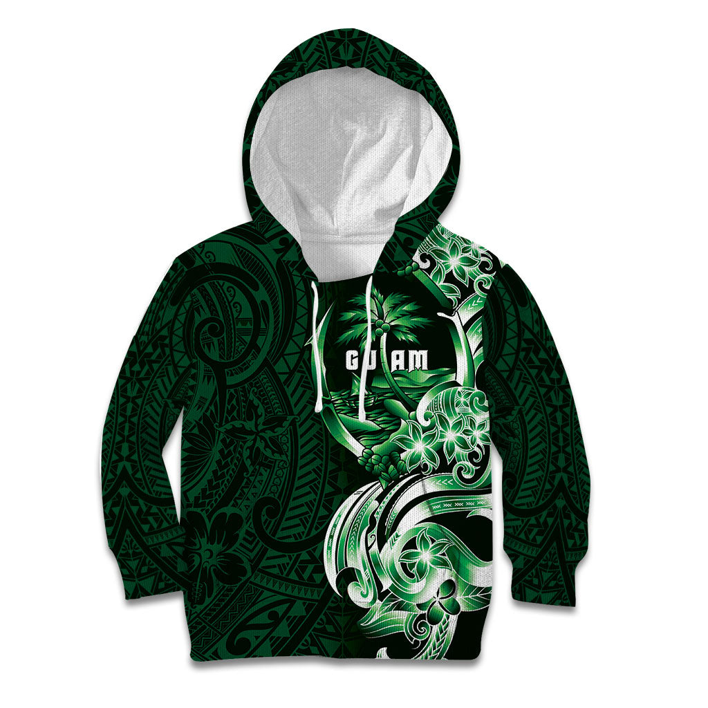 Betde Guam Chamorro Kid Hoodie Guahan Seal Tattoo LT14 Hoodie Green - Polynesian Pride