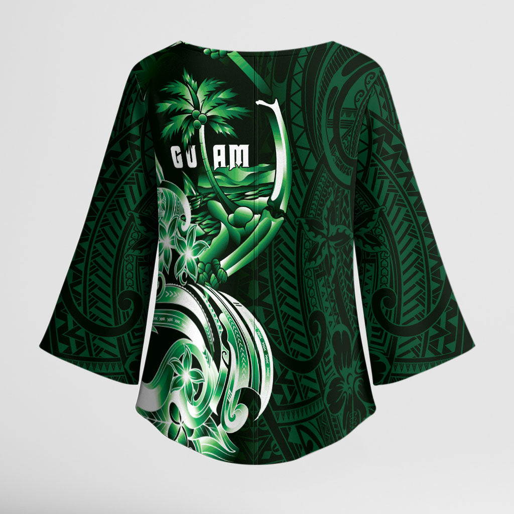 Betde Guam Chamorro Kimono Sleeve Blouse Guahan Seal Tattoo LT14 - Polynesian Pride