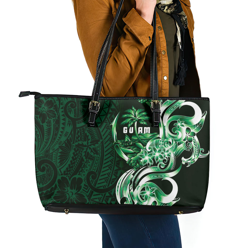 Betde Guam Chamorro Leather Tote Bag Guahan Seal Tattoo LT14 - Polynesian Pride