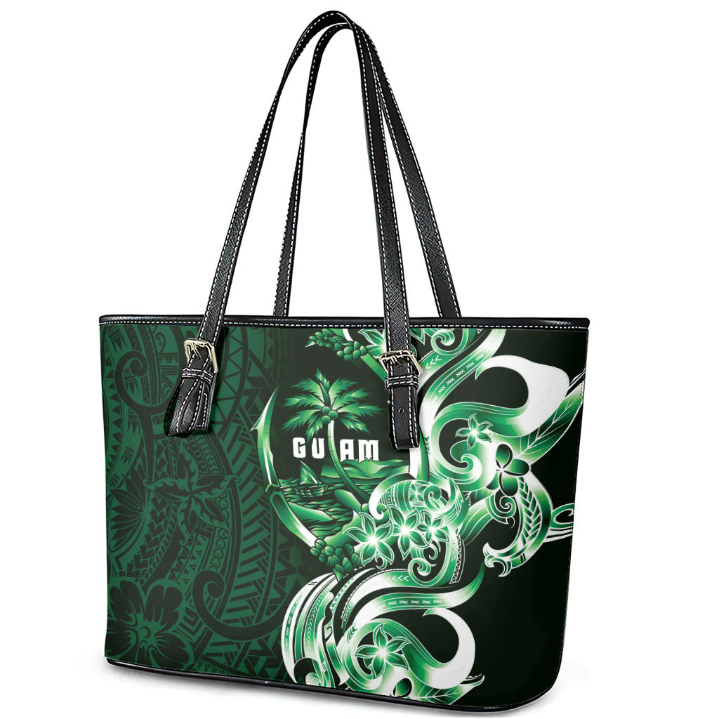 Betde Guam Chamorro Leather Tote Bag Guahan Seal Tattoo LT14 - Polynesian Pride