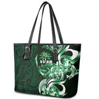Betde Guam Chamorro Leather Tote Bag Guahan Seal Tattoo LT14 - Polynesian Pride