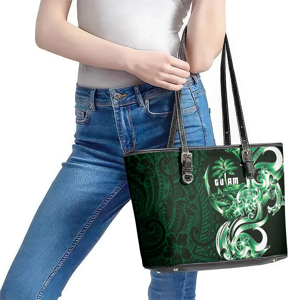 Betde Guam Chamorro Leather Tote Bag Guahan Seal Tattoo LT14 - Polynesian Pride