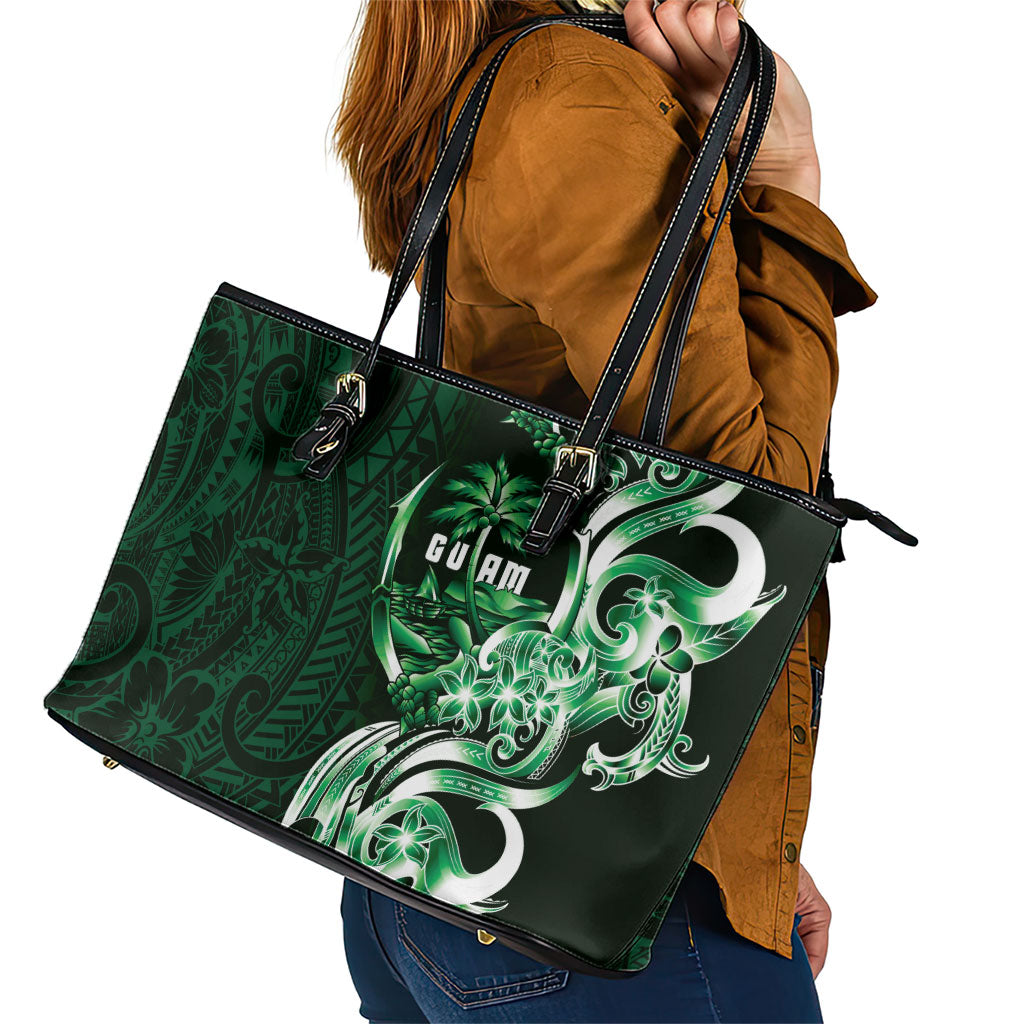 Betde Guam Chamorro Leather Tote Bag Guahan Seal Tattoo LT14 - Polynesian Pride
