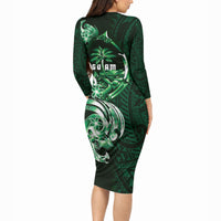 Betde Guam Chamorro Long Sleeve Bodycon Dress Guahan Seal Tattoo LT14 - Polynesian Pride