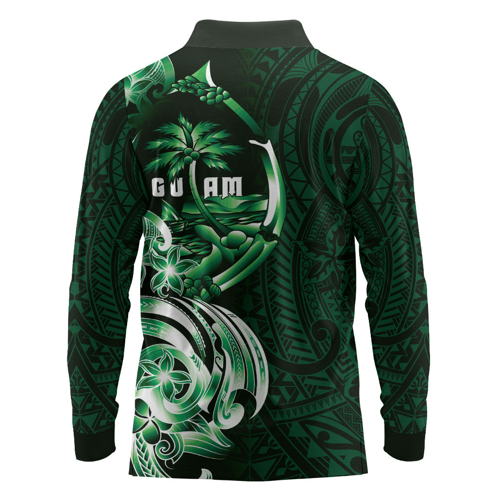Betde Guam Chamorro Long Sleeve Polo Shirt Guahan Seal Tattoo LT14 - Polynesian Pride